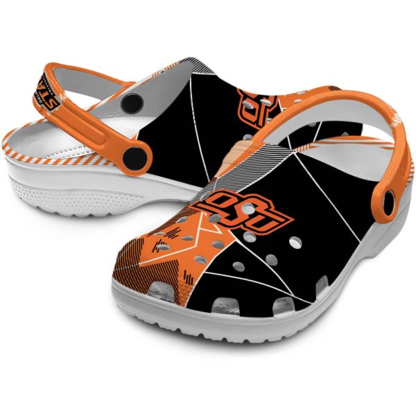 Oklahoma State Cowboys Geometric Background Crocs Latest Model