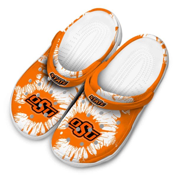 Oklahoma State Cowboys Splatter Graphics Crocs Trendy