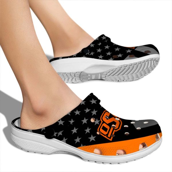 Oklahoma State Cowboys Stellar Stripes Theme Crocs High quality