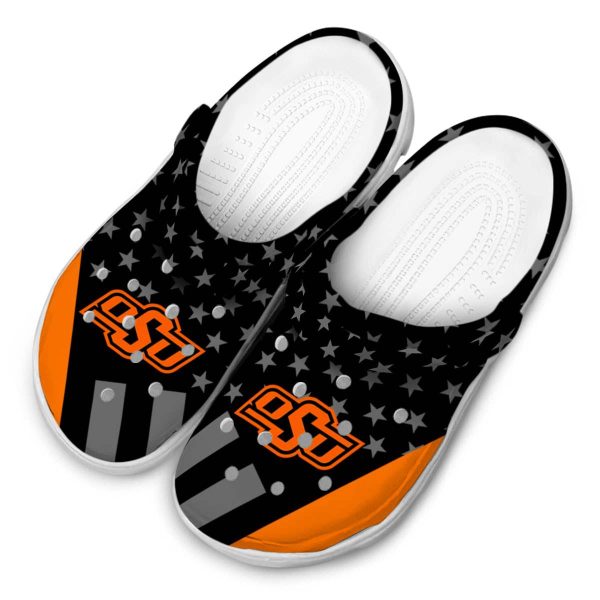 Oklahoma State Cowboys Stellar Stripes Theme Crocs Trendy