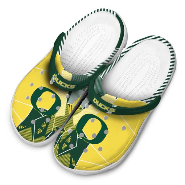 Oregon Ducks Geometric Background Crocs Trendy