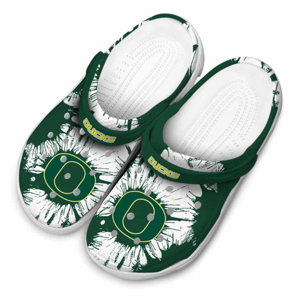 Oregon Ducks Splatter Graphics Crocs Trendy