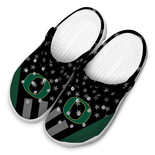 Oregon Ducks Stellar Stripes Theme Crocs Trendy