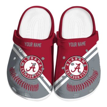 Personalized Alabama Crimson Tide Baseball Motif Crocs Best selling