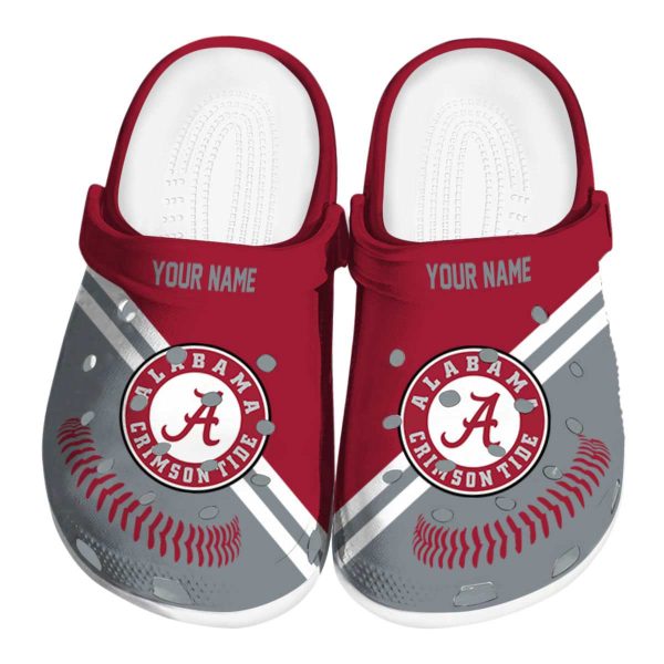 Personalized Alabama Crimson Tide Baseball Motif Crocs Best selling