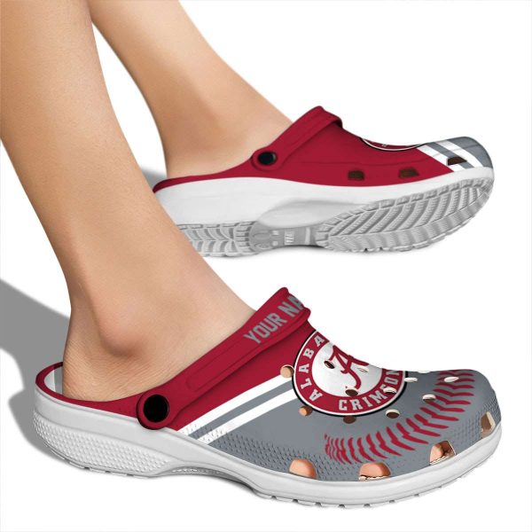 Personalized Alabama Crimson Tide Baseball Motif Crocs High quality
