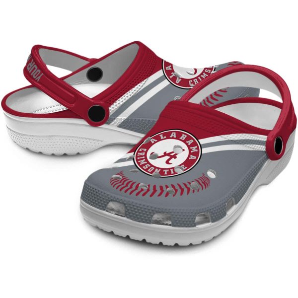 Personalized Alabama Crimson Tide Baseball Motif Crocs Latest Model