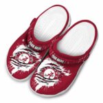 Personalized Alabama Crimson Tide Splash Motif Background Crocs Best selling