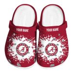Personalized Alabama Crimson Tide Splatter Background Crocs Best selling