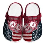Personalized Alabama Crimson Tide Star Spangled Side Pattern Crocs Best selling