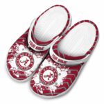 Personalized Alabama Crimson Tide Zigzag Paint Burst Crocs Best selling