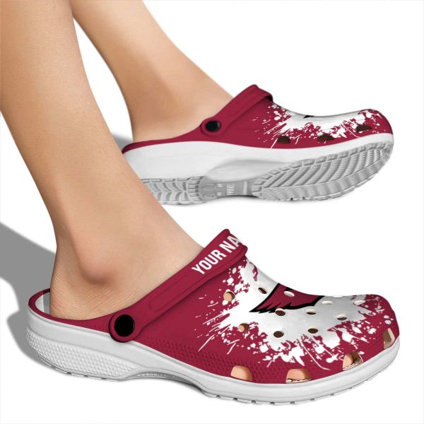Personalized Arizona Cardinals Splatter Background Crocs High quality