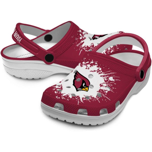Personalized Arizona Cardinals Splatter Background Crocs Latest Model