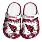 Personalized Arizona Cardinals Zigzag Paint Burst Crocs Best selling