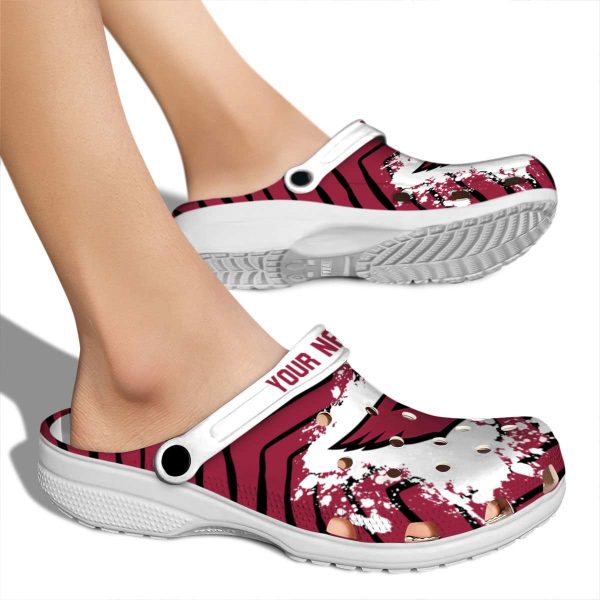 Personalized Arizona Cardinals Zigzag Paint Burst Crocs High quality