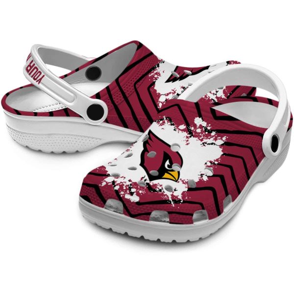 Personalized Arizona Cardinals Zigzag Paint Burst Crocs Latest Model