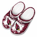 Personalized Arizona Cardinals Zigzag Paint Burst Crocs Best selling