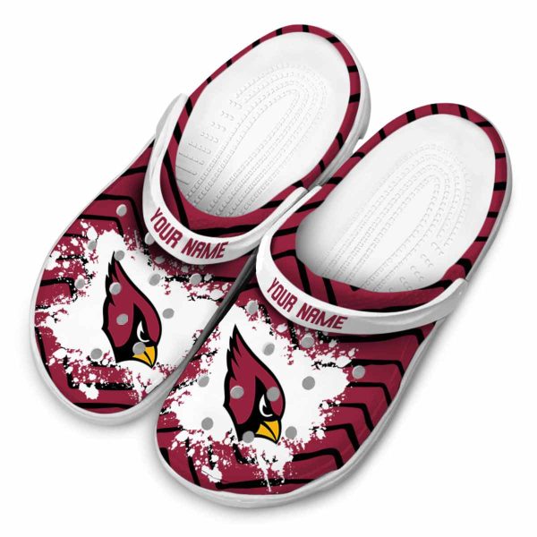 Personalized Arizona Cardinals Zigzag Paint Burst Crocs Trendy