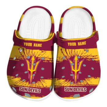 Personalized Arizona State Sun Devils Paint Splatter Graphics Crocs Best selling