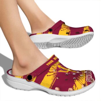 Personalized Arizona State Sun Devils Paint Splatter Graphics Crocs High quality