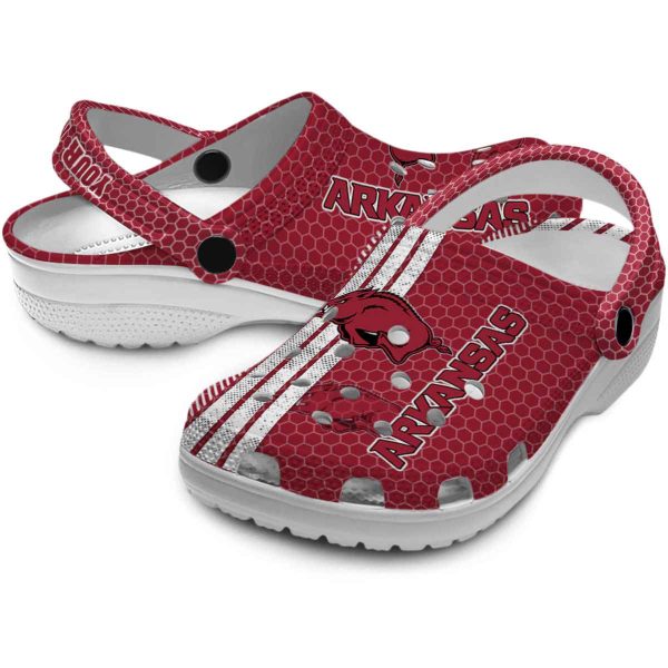 Personalized Arkansas Razorbacks Contrasting Stripes Crocs Latest Model