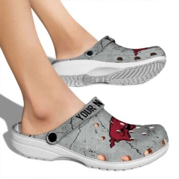 Personalized Arkansas Razorbacks Cracked Texture Crocs High quality