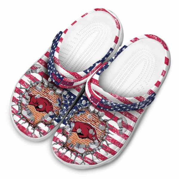 Personalized Arkansas Razorbacks Freedom Splinter Crocs Trendy