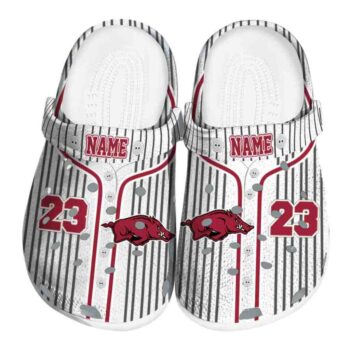Personalized Arkansas Razorbacks Pinstripe Pattern Crocs Best selling
