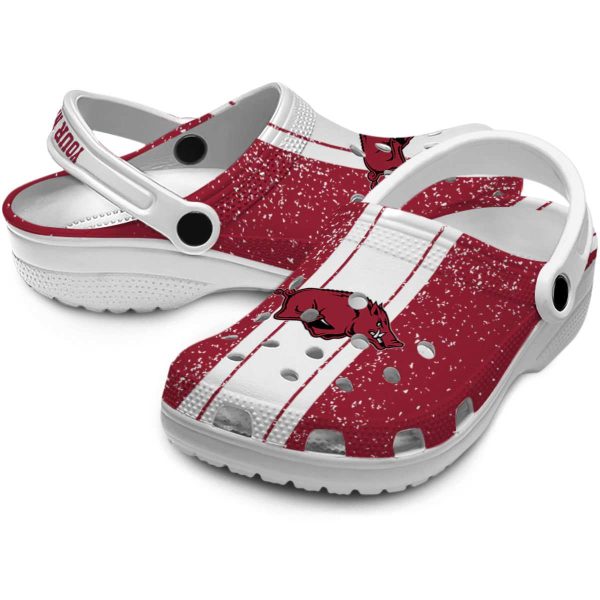 Personalized Arkansas Razorbacks Vertical Stripes Crocs Latest Model