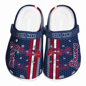 Personalized Atlanta Braves Contrasting Stripes Crocs Best selling