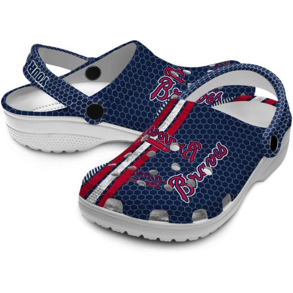 Personalized Atlanta Braves Contrasting Stripes Crocs Latest Model