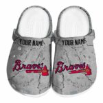Personalized Atlanta Braves Cracked Texture Crocs Best selling