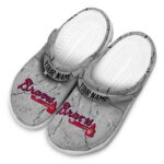 Personalized Atlanta Braves Cracked Texture Crocs Best selling