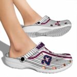 Personalized Atlanta Braves Pinstripe Pattern Crocs Best selling