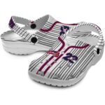 Personalized Atlanta Braves Pinstripe Pattern Crocs Best selling