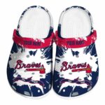 Personalized Atlanta Braves Splatter Pattern Crocs Best selling