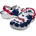 Personalized Atlanta Braves Splatter Pattern Crocs Best selling