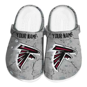 Personalized Atlanta Falcons Cracked Texture Crocs Best selling