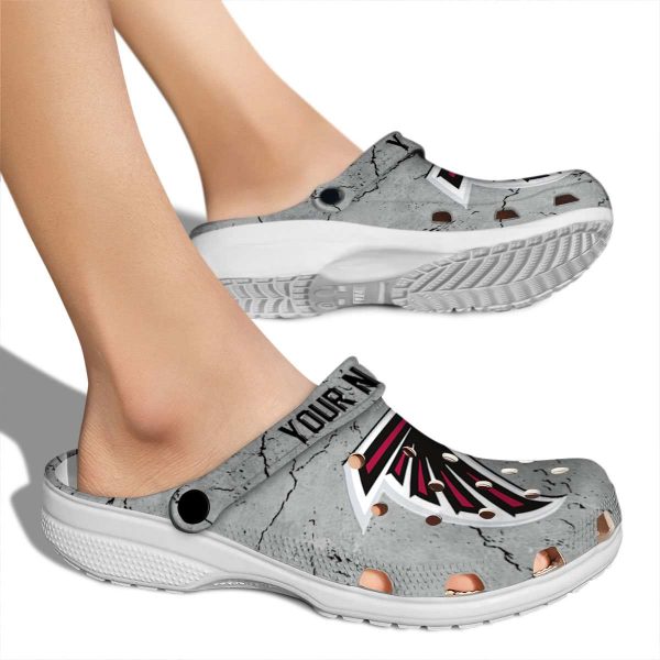 Personalized Atlanta Falcons Cracked Texture Crocs High quality