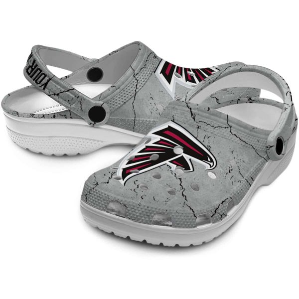 Personalized Atlanta Falcons Cracked Texture Crocs Latest Model