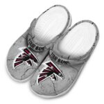 Personalized Atlanta Falcons Cracked Texture Crocs Best selling