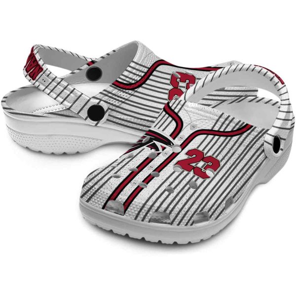 Personalized Atlanta Falcons Pinstripe Pattern Crocs Latest Model