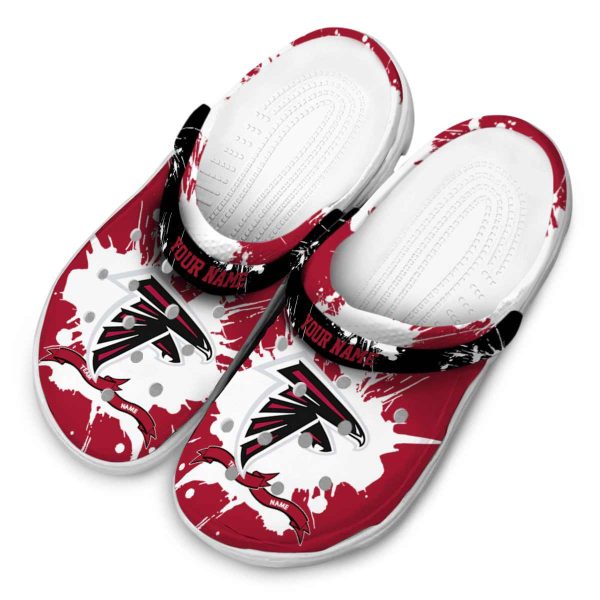 Personalized Atlanta Falcons Splatter Pattern Crocs Trendy