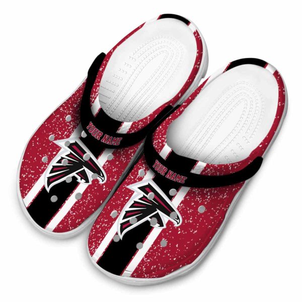 Personalized Atlanta Falcons Vertical Stripes Crocs Trendy