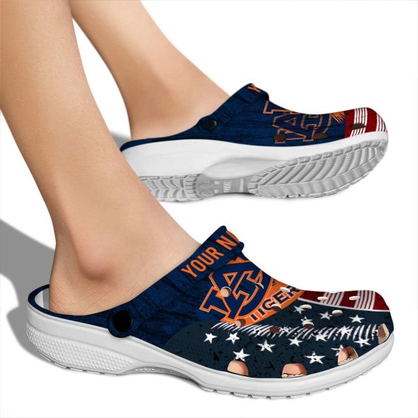 Personalized Auburn Tigers Star Spangled Side Pattern Crocs High quality