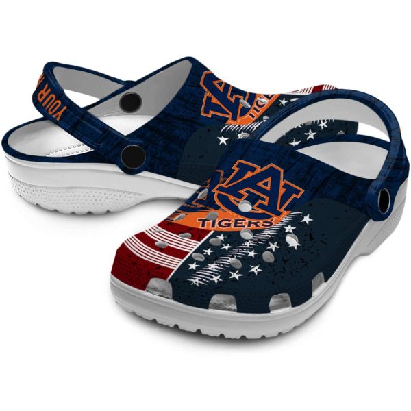 Personalized Auburn Tigers Star Spangled Side Pattern Crocs Latest Model