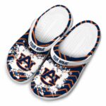 Personalized Auburn Tigers Zigzag Paint Burst Crocs Best selling