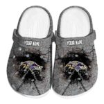 Personalized Baltimore Ravens Cracked Ground Texture Crocs Best selling