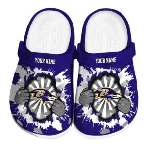 Personalized Baltimore Ravens Gripping Hand Crocs Best selling