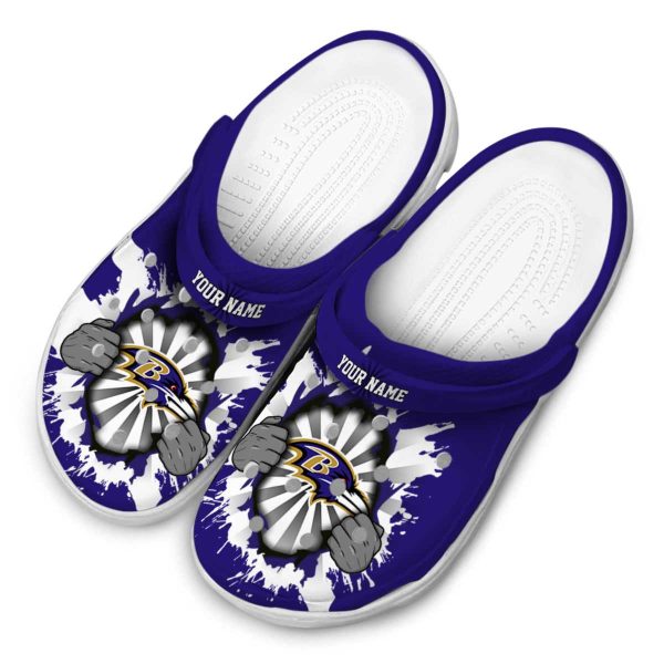 Personalized Baltimore Ravens Gripping Hand Crocs Trendy